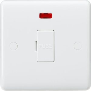 KNIGHTSBRIDGE CURVED EDGE 13A FUSED SPUR UNIT WITH NEON