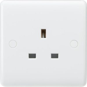 KNIGHTSBRIDGE CURVE 1G 13A UNSWITCHED SOCKET