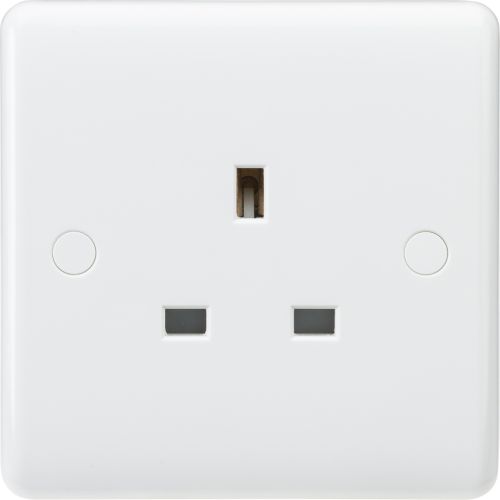 KNIGHTSBRIDGE CURVE 1G 13A UNSWITCHED SOCKET