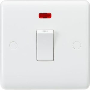 KNIGHTSBRIDGE CURVE 1G 20A DP SWITCH INC NEON