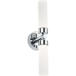KNIGHTSBRIDGE 230V IP44 2X3W TWIN LED CHROME WALL LIGHT