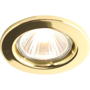 KNIGHTSBRIDGE IP20 50W GU10 BRASS RECESSED FIXED DOWNLIGHT
