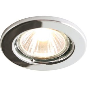 KNIGHTSBRIDGE IP20 50W GU10 CHROME RECESSED FIXED DOWNLIGHT
