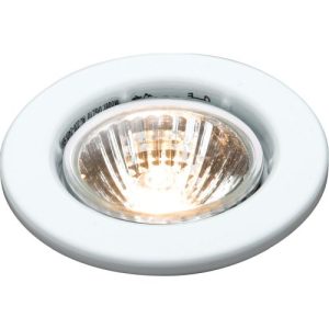 KNIGHTSBRIDGE IP20 50W GU10 WHITE RECESSED FIXED DOWNLIGHT