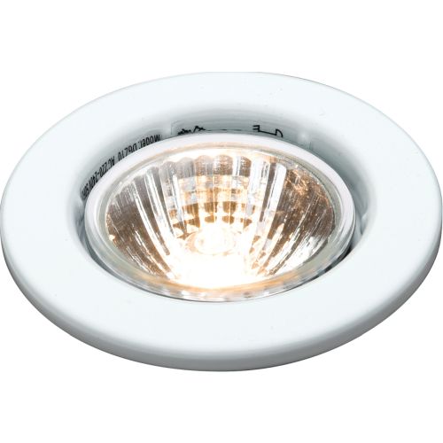 KNIGHTSBRIDGE IP20 50W GU10 WHITE RECESSED FIXED DOWNLIGHT