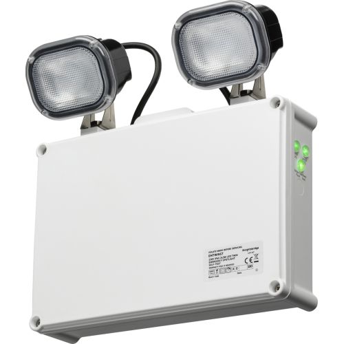 KNIGHTSBRIDGE 230V IP65 2 X 3W LED TWIN EMERGENCY SPOTLIGHT - SELF TEST