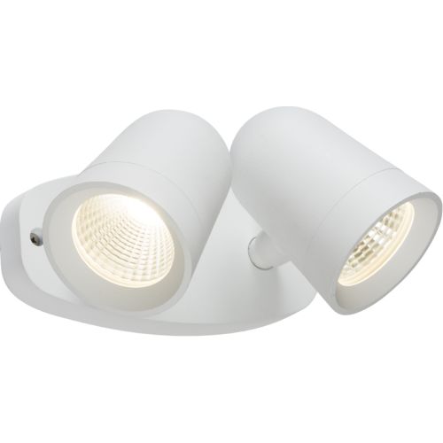 KNIGHTSBRIDGE 230V IP65 18W LED WHITE TWIN SPOT FLOODLIGHT