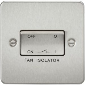 KNIGHTSBRIDGE FLAT PLATE 10AX 3 POLE FAN ISOLATOR SWITCH - BRUSHED CHROME