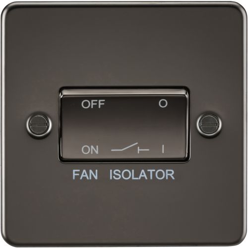 KNIGHTSBRIDGE FLAT PLATE 10AX 3 POLE FAN ISOLATOR SWITCH - GUNMETAL