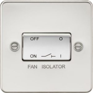 KNIGHTSBRIDGE FLAT PLATE 10AX 3 POLE FAN ISOLATOR SWITCH - POLISHED CHROME