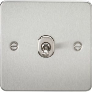 KNIGHTSBRIDGE FLAT PLATE 10AX 1G 2 WAY TOGGLE SWITCH - BRUSHED CHROME