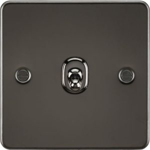 KNIGHTSBRIDGE FLAT PLATE 10AX 1G 2 WAY TOGGLE SWITCH - GUNMETAL