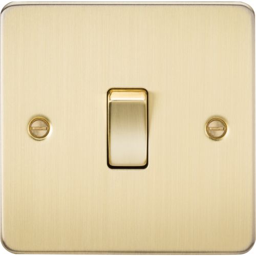 KNIGHTSBRIDGE FLAT PLATE 10AX 1G 2 WAY SWITCH - BRUSHED BRASS