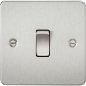KNIGHTSBRIDGE FLAT PLATE 10AX 1G 2 WAY SWITCH - BRUSHED CHROME