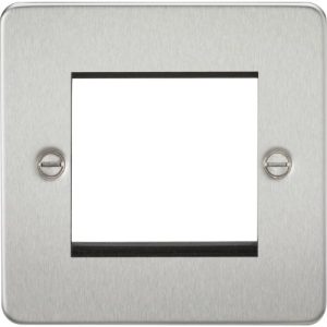 KNIGHTSBRIDGE FLAT PLATE 2G MODULAR FACEPLATE - BRUSHED CHROME