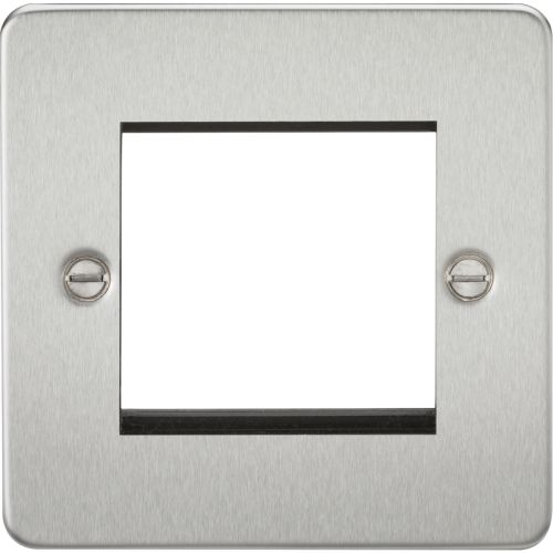 KNIGHTSBRIDGE FLAT PLATE 2G MODULAR FACEPLATE - BRUSHED CHROME