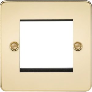 KNIGHTSBRIDGE FLAT PLATE 2G MODULAR FACEPLATE - POLISHED BRASS