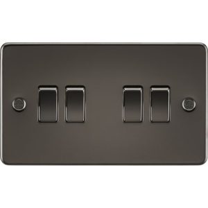 KNIGHTSBRIDGE FLAT PLATE 10AX 4G 2-WAY SWITCH - GUNMETAL