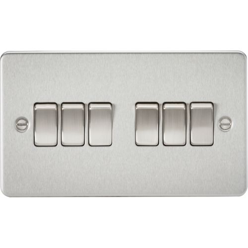 KNIGHTSBRIDGE FLAT PLATE 10AX 6G 2-WAY SWITCH - BRUSHED CHROME
