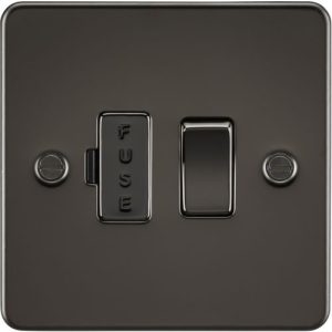 KNIGHTSBRIDGE FLAT PLATE 13A SWITCHED FUSED SPUR UNIT - GUNMETAL
