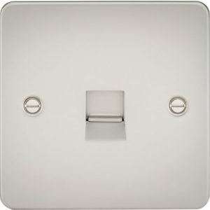 KNIGHTSBRIDGE FLAT PLATE TELEPHONE EXTENSION SOCKET - PEARL