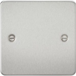 KNIGHTSBRIDGE FLAT PLATE 1G BLANKING PLATE - BRUSHED CHROME
