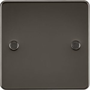 KNIGHTSBRIDGE FLAT PLATE 1G BLANKING PLATE - GUNMETAL