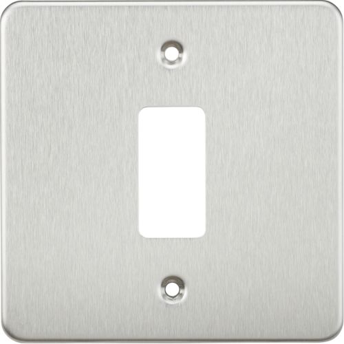 KNIGHTSBRIDGE FLAT PLATE 1G GRID FACEPLATE - BRUSHED CHROME