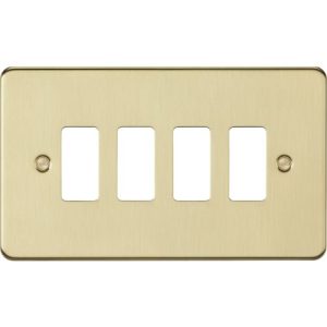 KNIGHTSBRIDGE 4G GRID FACEPLATE - BRUSHED BRASS