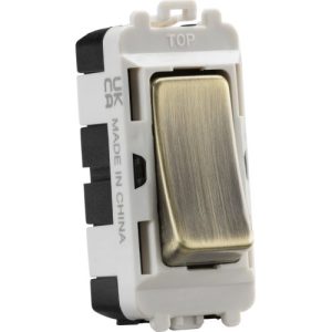 KNIGHTSBRIDGE 20AX 2 WAY SP GRID MODULE - ANTIQUE BRASS