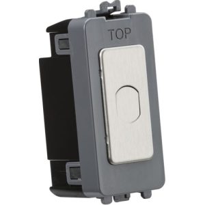 KNIGHTSBRIDGE 1G 1-WAY 10-200W (10-100W LED) TRAILING EDGE DIMMER (PRESS TYPE) - BRUSHED CHROME