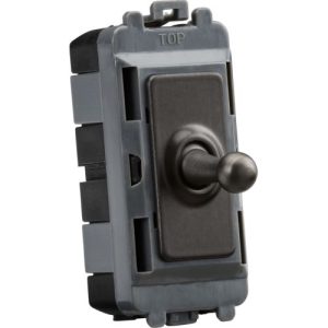 KNIGHTSBRIDGE 20AX 1G 2-WAY SP GRID TOGGLE SWITCH - SMOKED BRONZE