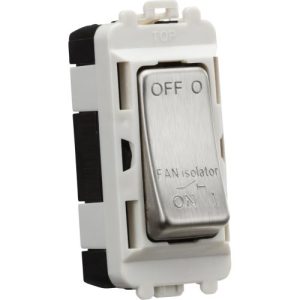 KNIGHTSBRIDGE 10A FAN ISOLATOR MODULE - BRUSHED CHROME
