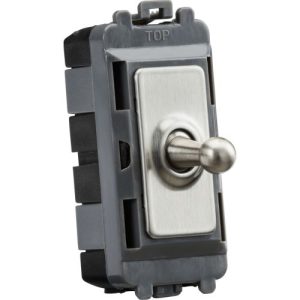 KNIGHTSBRIDGE 20AX INTERMEDIATE GRID TOGGLE SWITCH - BRUSHED CHROME