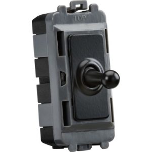 KNIGHTSBRIDGE 20AX INTERMEDIATE GRID TOGGLE SWITCH - MATT BLACK