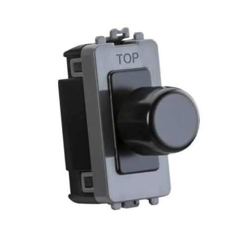 KNIGHTSBRIDGE 1G 2-WAY 10-200W (10-100W LED) TRAILING EDGE DIMMER - MATT BLACK