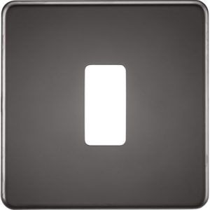 KNIGHTSBRIDGE SCREWLESS 1G GRID FACEPLATE - BLACK NICKEL