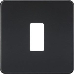 KNIGHTSBRIDGE SCREWLESS 1G GRID FACEPLATE - MATT BLACK