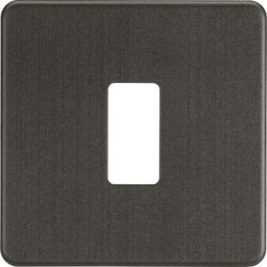KNIGHTSBRIDGE SCREWLESS 1G GRID FACEPLATE - SMOKED BRONZE