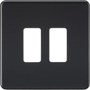 KNIGHTSBRIDGE SCREWLESS 2G GRID FACEPLATE - MATT BLACK
