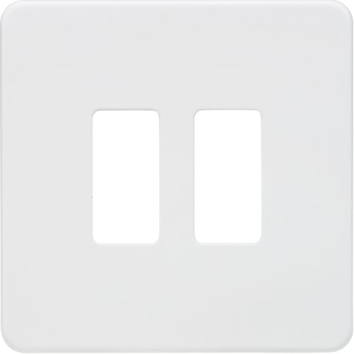 KNIGHTSBRIDGE SCREWLESS 2G GRID FACEPLATE - MATT WHITE