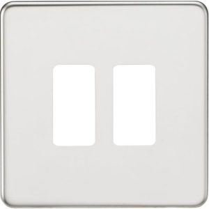 KNIGHTSBRIDGE SCREWLESS 2G GRID FACEPLATE - POLISHED CHROME