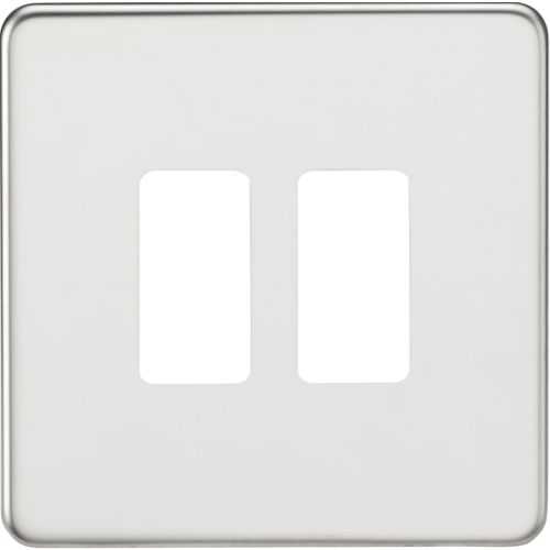 KNIGHTSBRIDGE SCREWLESS 2G GRID FACEPLATE - POLISHED CHROME