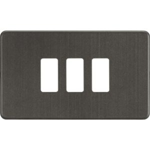 KNIGHTSBRIDGE SCREWLESS 3G GRID FACEPLATE - SMOKED BRONZE