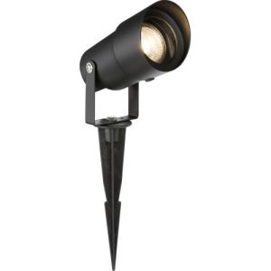 KNIGHTSBRIDGE 230V IP65 GU10 SPIKE LIGHT - BLACK