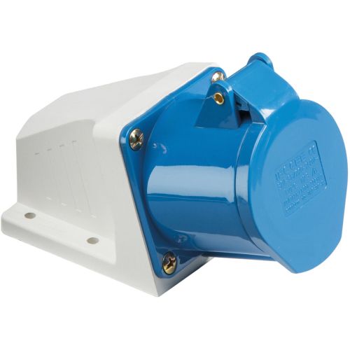 KNIGHTSBRIDGE 240V IP44 16A ANGLED SURFACE MOUNT SOCKET 2P + E