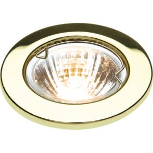 KNIGHTSBRIDGE IP20 12V 50W MAX. L/V BRASS DOWNLIGHT WITH BRIDGE