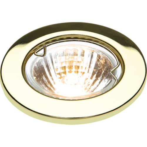 KNIGHTSBRIDGE IP20 12V 50W MAX. L/V BRASS DOWNLIGHT WITH BRIDGE