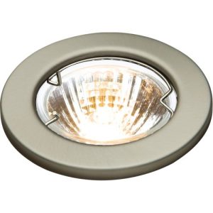 KNIGHTSBRIDGE IP20 12V 50W MAX. L/V BRUSHED CHROME DOWNLIGHT WITH BRIDGE