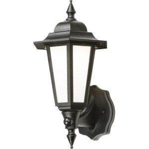 KNIGHTSBRIDGE 230V IP54 8W LED WALL LANTERN WITH DAYLIGHT SENSOR - BLACK